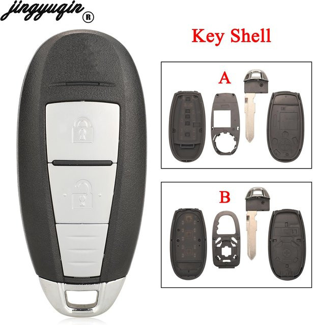 Jingyuqin Ersatzgehäuse für Suzuki Swift SX4 Vitara 2013-2017 Smart Key Fob mit 2 Tasten in Schwarz - Bild 1