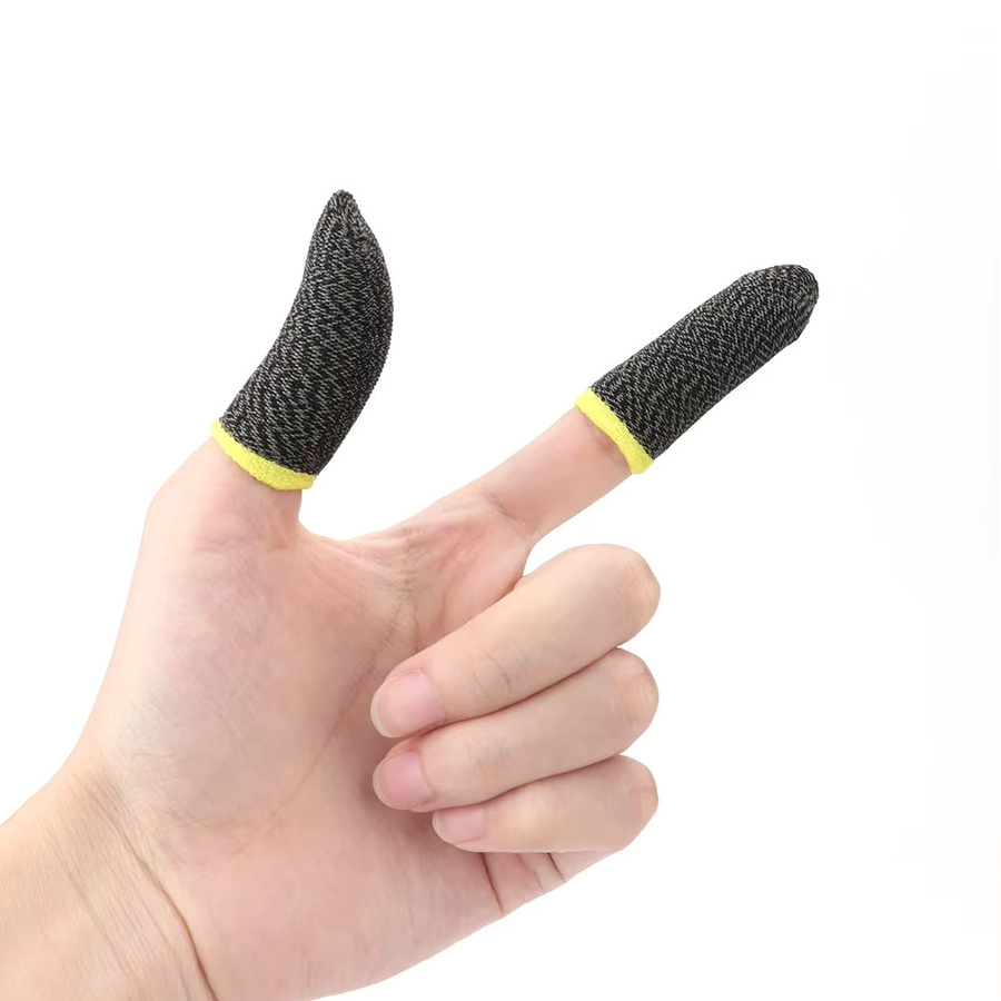 Shunmaii Fingerlinge für mobiles Gaming, atmungsaktive Fingerhüllen für Touchscreens, Schwarz und Gelb - Bild 5