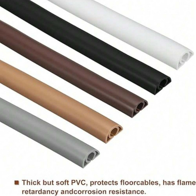 Selbstklebende Boden Kabel Abdeckung aus PVC in Schwarz, Länge: 300 cm - Bild 1