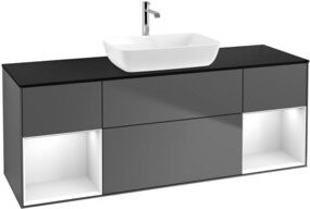 V&B Waschtischunterschrank Finion in Anthrazit lackiert, Breite: 160 cm, Tiefe: 50,1 cm - Bild 1
