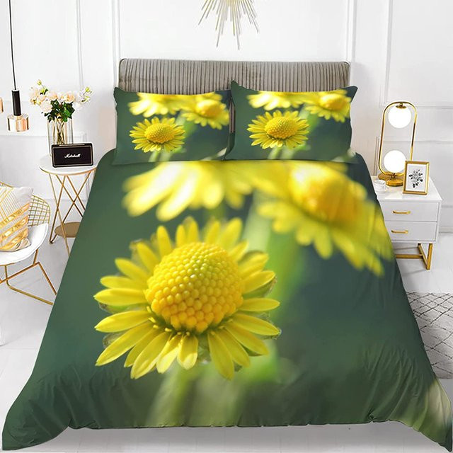 JMG Household Supplies Bettwäsche-Set mit Chrysanthemen-Blumenmuster, bunt, Polyester, B/H: 135 x 200 cm - Bild 1