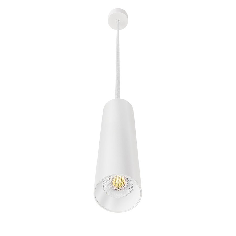Luxvenum Pendelleuchte SIGNATURE 1-flammig in Matt Weiß aus Aluminium mit dimmbarer LED, 7W, dimm2warm 1800-3000K, Durchmesser: 27 cm - Bild 1