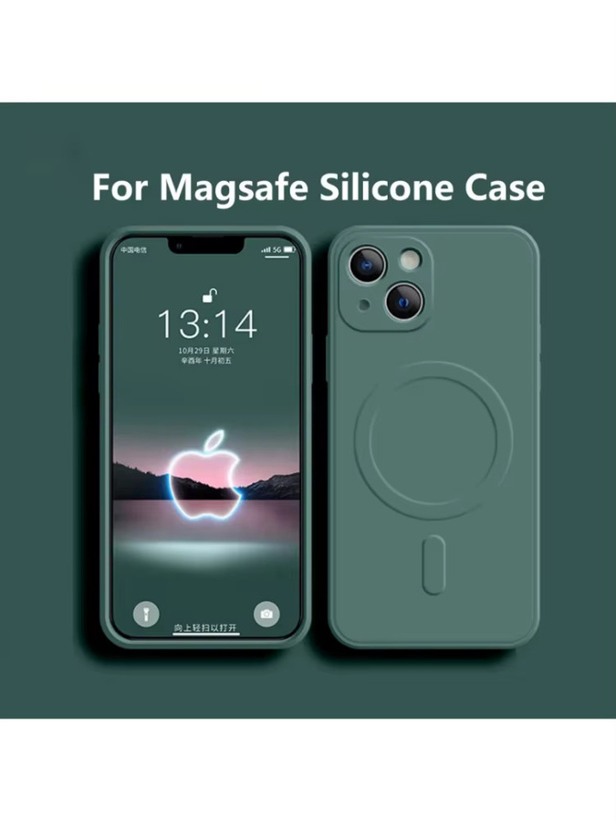 Apple MagSafe Flüssigsilikon Schutzhülle für iPhone in Grün - Bild 7