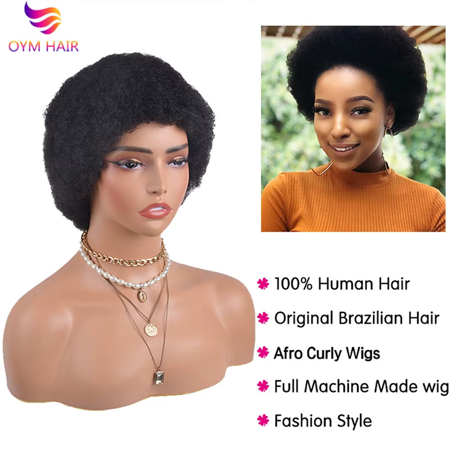OYM HAIR Afro-Perücke, brasilianisches Remy-Echthaar, Damen - Bild 3