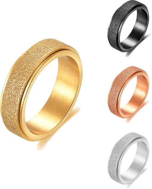 VQYSKO Ring, Edelstahl, mattiert, 6 mm, Unisex - Bild 1