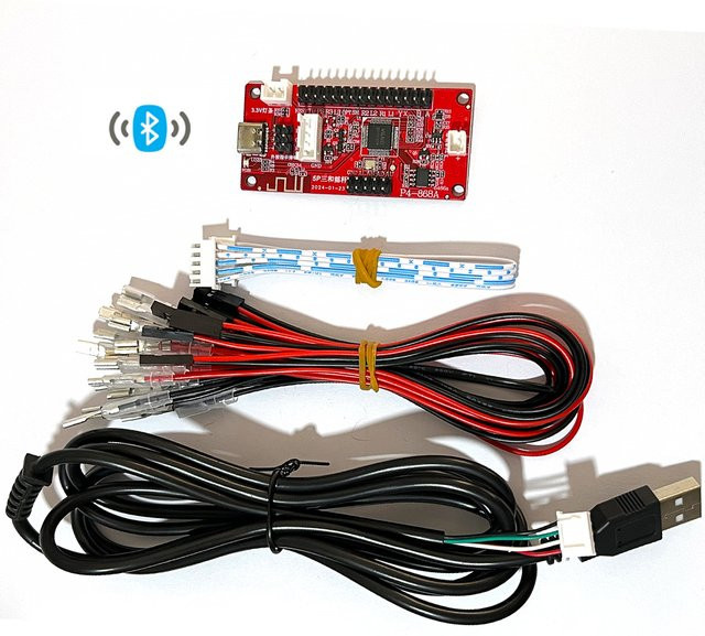 XINWA XINWANG USB Arcade Zero Delay Controller Platine mit Bluetooth für PC, PS3, PS4 und iOS in Rot - Bild 1
