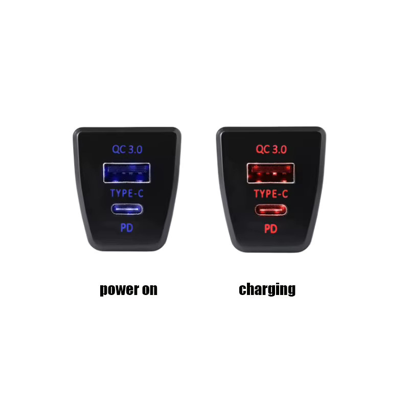 TRMODS Dual-USB QC3.0 Schnellladeanschluss Auto-Mittelkonsole-Steckdose in Schwarz für Toyota RAV4 und Wildlander 20-24 - Bild 3