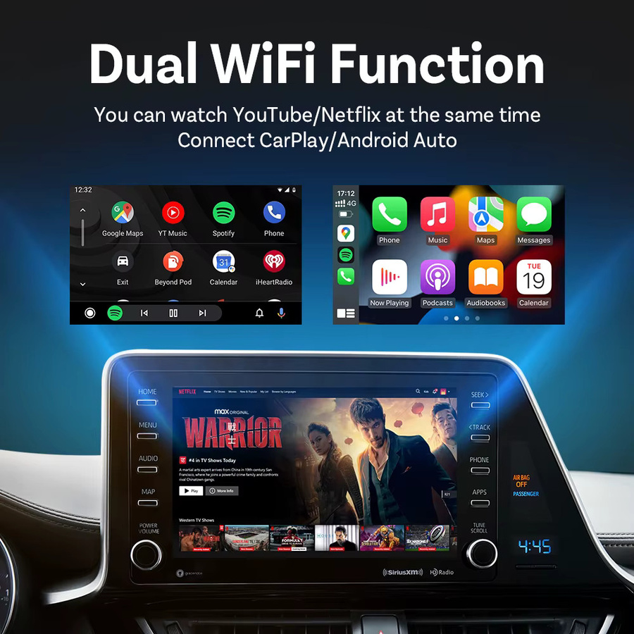 OTTOCAST Play2Video Ultra Carplay Ai Box Schwarz – Kabelloser Android Auto Adapter mit YouTube und Netflix via Wi-Fi und Bluetooth - Bild 3