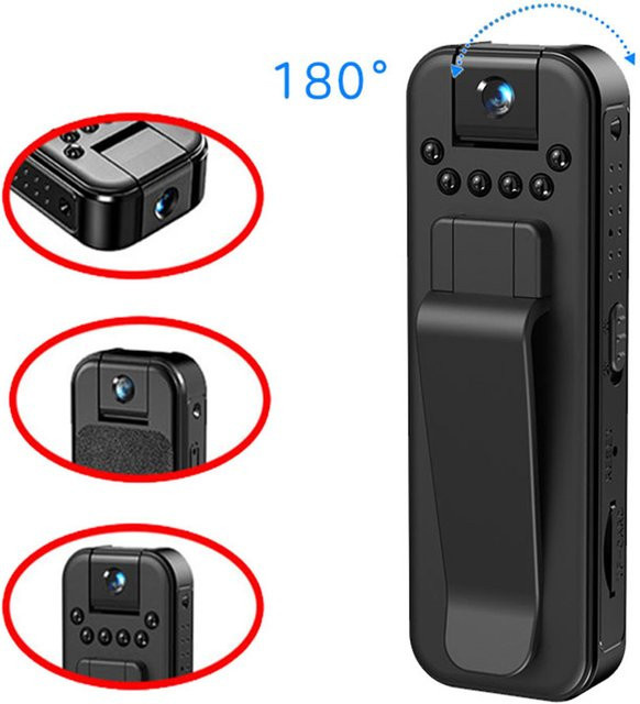 Occkic Mini Kamera HD 1080P Tragbarer Digitaler Video Recorder mit Nachtsicht in Schwarz - Bild 1