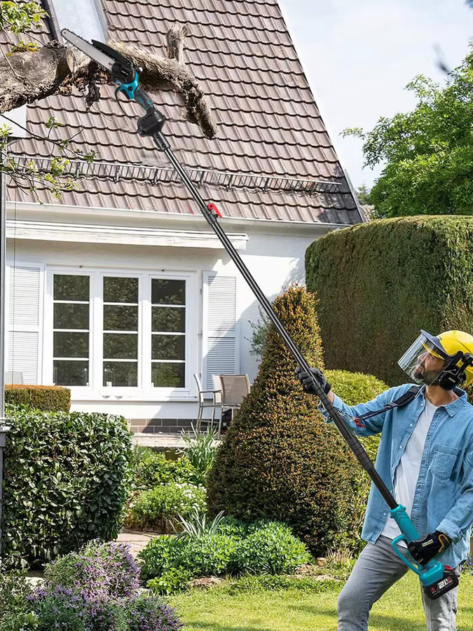ONEVAN 3-in-1 Elektrische Hochastsäge und Astschere kabellos mit 5500W und 8 Zoll Baumschneidewerkzeug in Blau für Makita LXT Akkus - Bild 5
