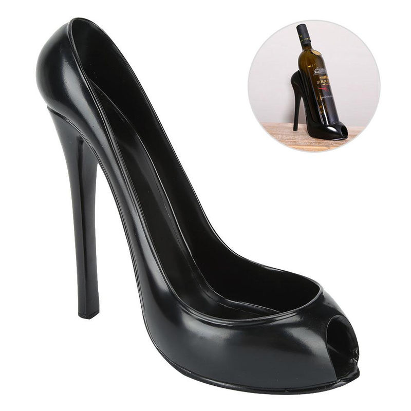 TOMTOP JMS Weinregal in Schuhform aus Kunstharz, Schwarz, B/T/H: 10,0 x 19,0 x 22,0 cm - Bild 8