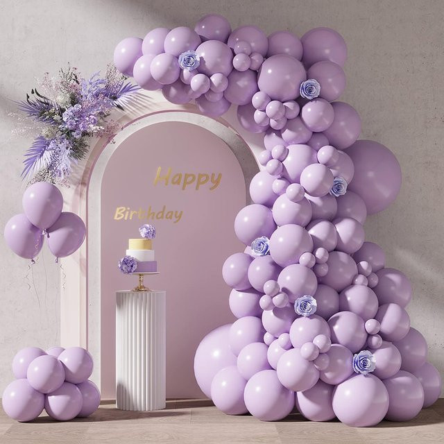 Luftballon Girlande Kit von Surpsea in Pastell Lila für Geburtstag, Hochzeit oder Baby Shower - Bild 1