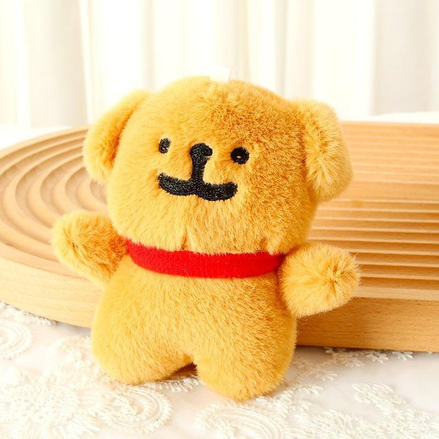 Linyi toy 3D Süßer Plüschhund Schlüsselanhänger, Orange, Plüsch / Textil - Bild 1