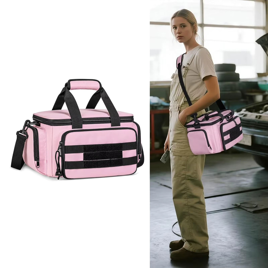 Wasserdichte Werkzeugtasche in Pink mit großem Fassungsvermögen und verdicktem Boden, 14 Zoll - Bild 2