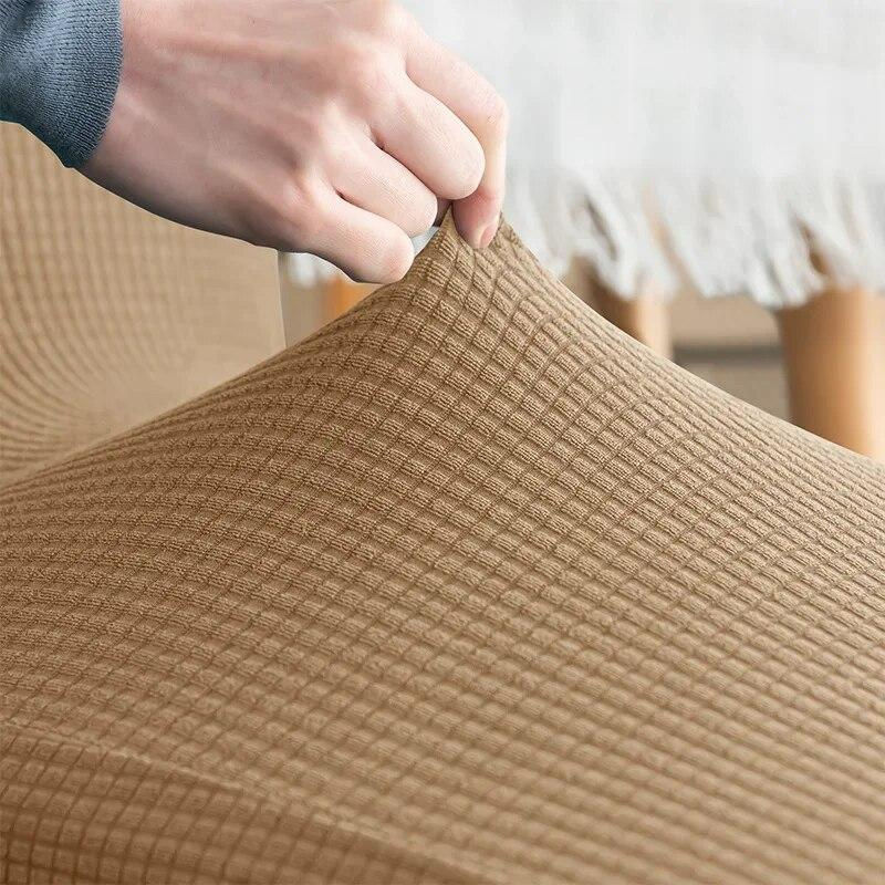 Wasserdichter Jacquard Stuhlbezug von BC-Warm Home in Beige aus elastischem Spandex-Material für Esszimmer und Küche - Bild 2