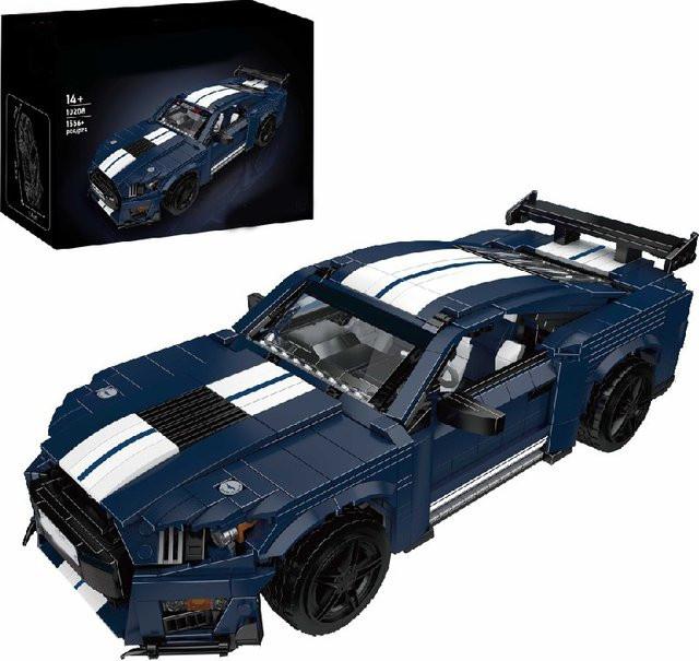 Barweer GT500 Racing Auto Klemmbausteine Set in Blau, 1556 Teile Modellbausatz für Erwachsene und Kinder - Bild 1