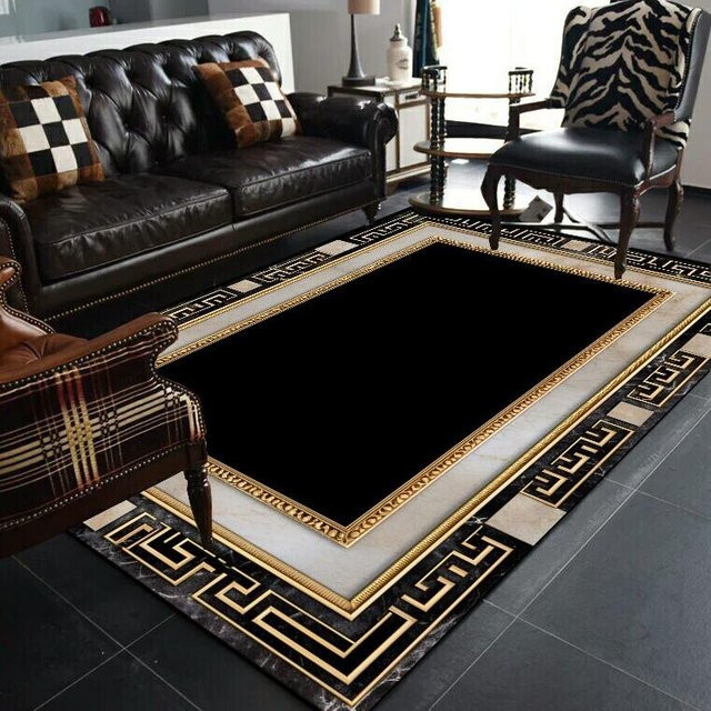 Karpetti Teppich in Schwarz mit geometrischem Design, modern und waschbar, B/T: 80 x 160 cm - Bild 1