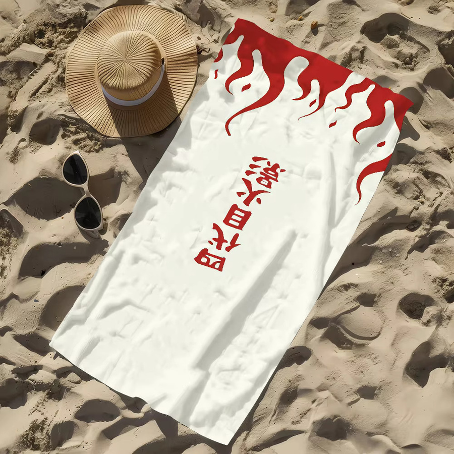 Naruto Handtuch Weiß, schnell trocknendes Strandtuch für Sport und Reisen, Unisex - Bild 2