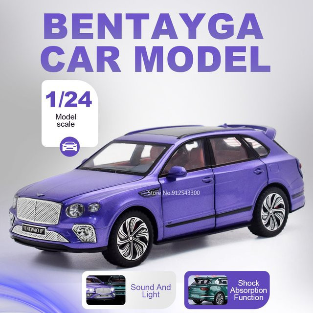 RMZ city Bentayga Continental Automodell, 1:24, mit Sound und Licht, Schwarz - Bild 1