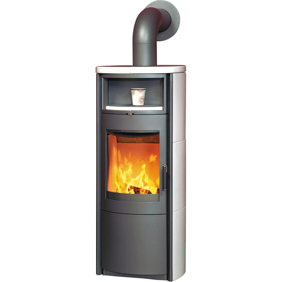 Hark Nika ECOplus Kaminofen mit Kacheln in Cremeweiß, 5 kW mit Automatik und Dauerbrand-Funktion - Bild 2