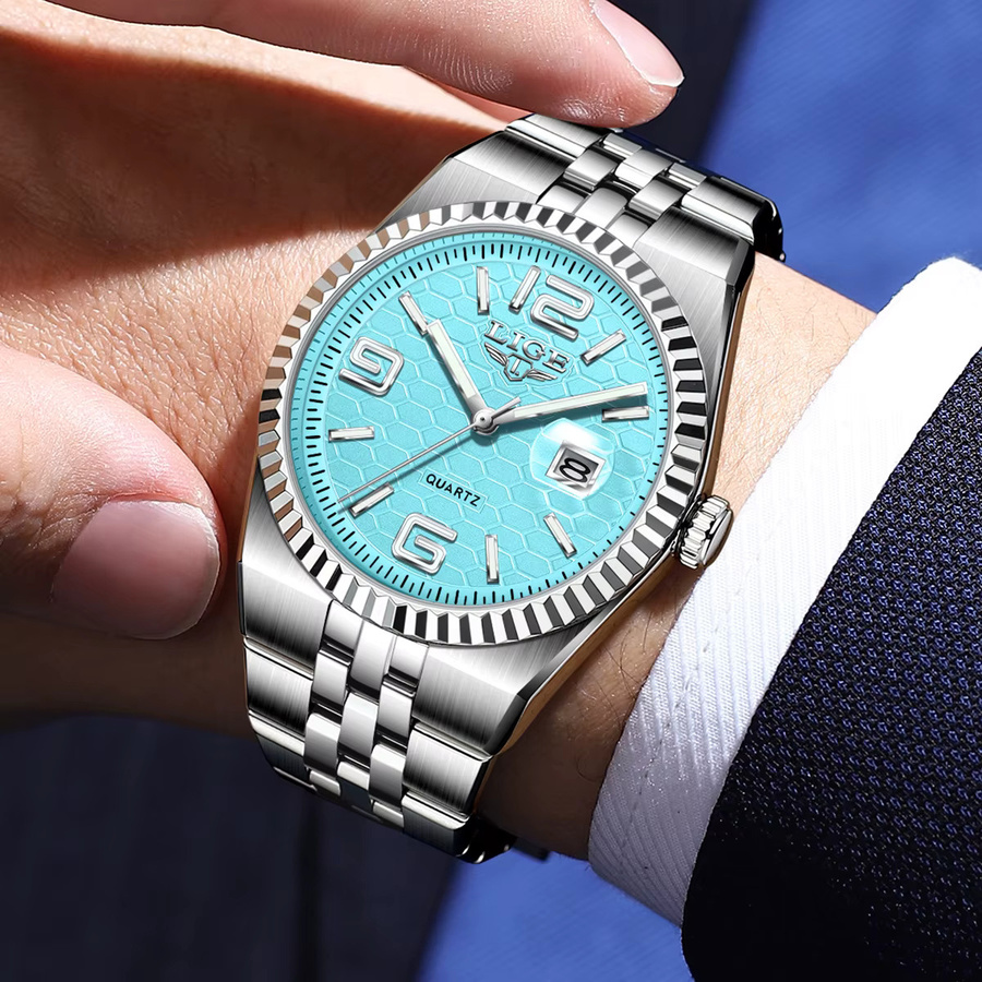 LIGE Armbanduhr Edelstahl, Quarz, Datum, Herren - Bild 6