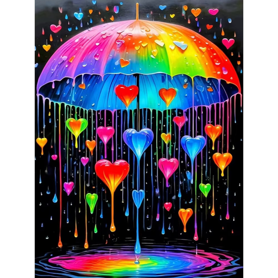 EverShine 5D-Diamant-Malerei-Set Regenschirm und Herz mit vollem Bohrer in Bunt als DIY-Mosaik-Kunsthandwerk für Erwachsene - Bild 4