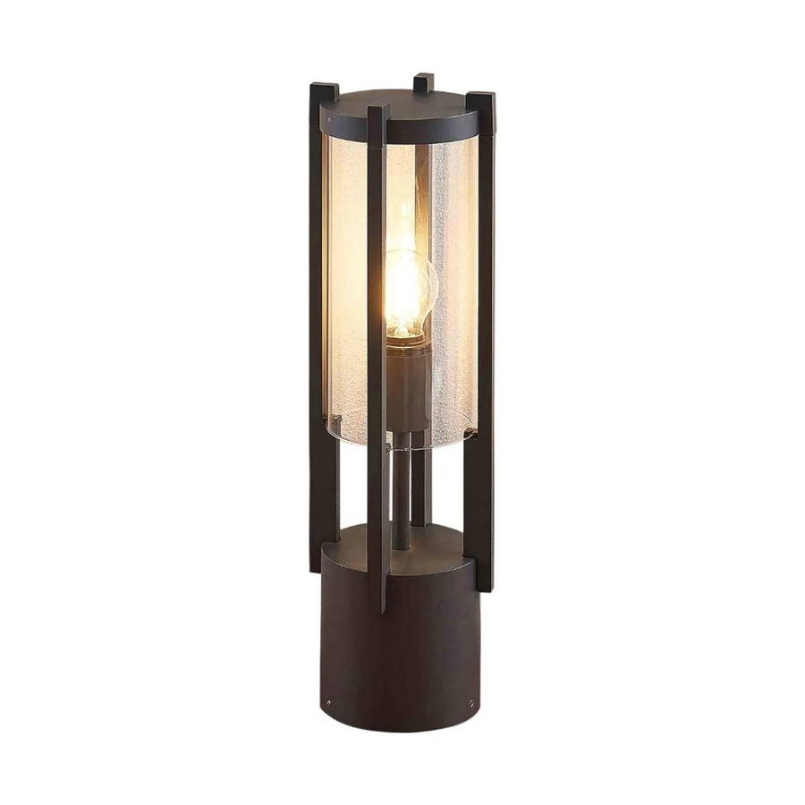 Lucande Außenleuchte Brienne Pollerleuchte Modern Schwarz aus Aluminium und Glas, E27, IP54, Höhe: 50 cm, Breite: 15 cm, Tiefe: 15 cm - Bild 2