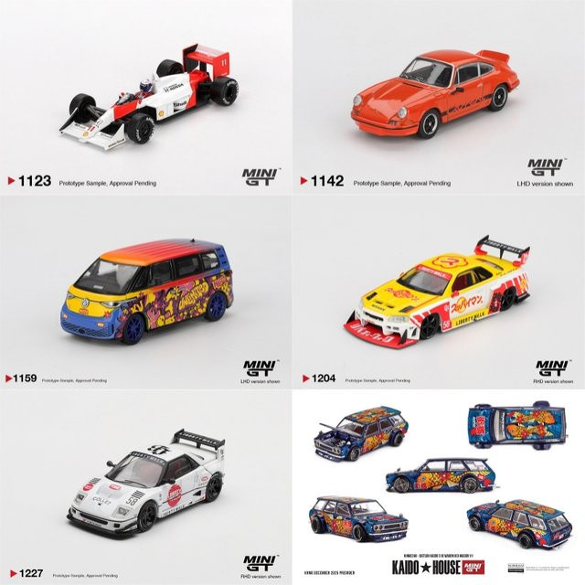 MINI GT AZ-1 Liberty Walk LB40 ID.Buzz 911 Carrera MP4/4 # 11 LB-ER34 Okinawa Datsun KAIDO 510, Druckguss-Modellauto, 1:64 - Bild 1