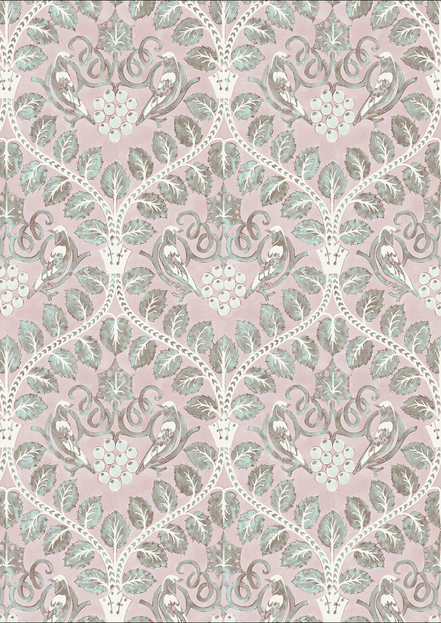 Lewis & Wood Tapete Berry Brothers Sherbet in Pink mit floralem und botanischem Design - Bild 1