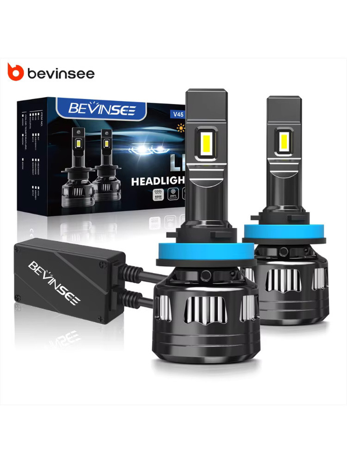 BEVINSEE H11 LED-Scheinwerferlampe 120 W mit 22000 LM und 6000 K für Autos, CANbus kompatibel - Bild 4