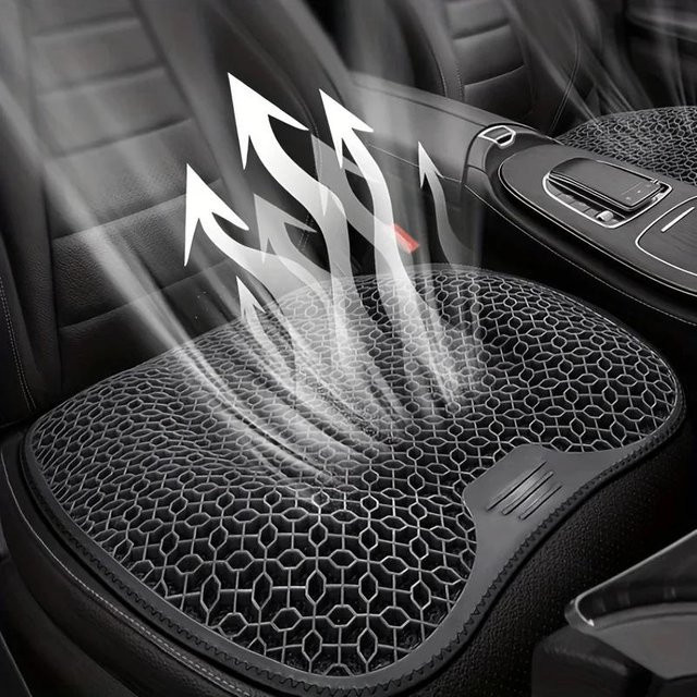 Ergonomisches Waben-Gel-Sitzkissen in Schwarz, atmungsaktiv und waschbar für Auto, Büro oder Zuhause - Bild 1