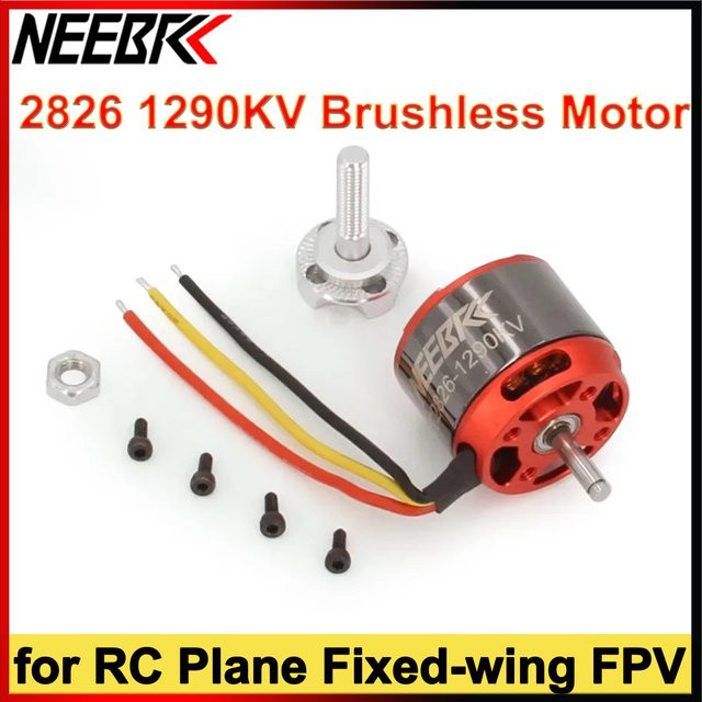 NEEBRC 2826 1290KV 2-4S Outrunner Bürstenloser Motor, Metall, Rot - Bild 1