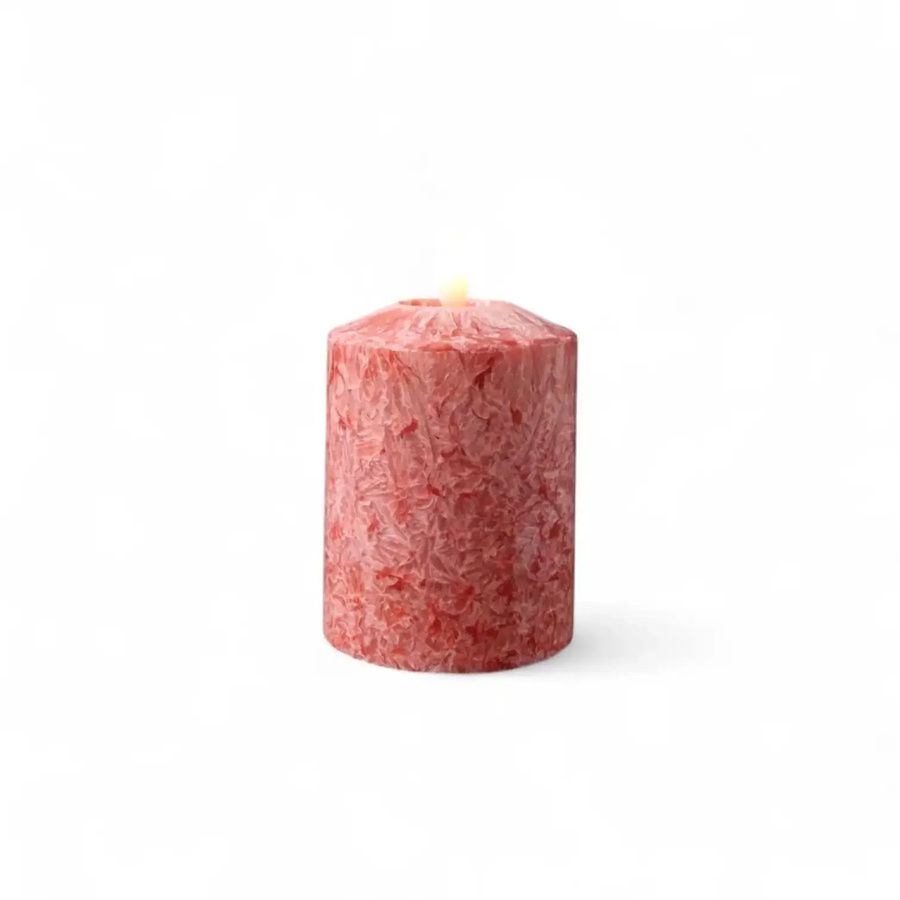 Mansion atmosphere LED-Kerze Marble in Rot mit Flicker-Effekt, Höhe: 10 cm, Durchmesser: 7,5 cm - Bild 1