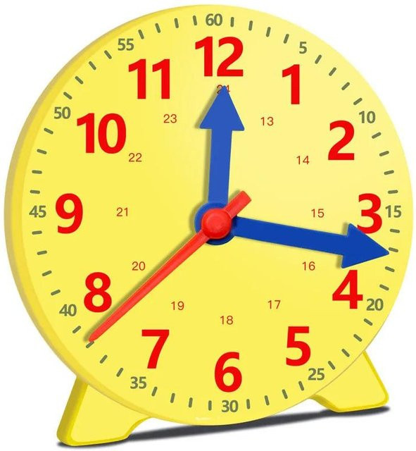 IYUEQIANLI Montessori-Uhr, Lernorientiertes Spielzeug, gelb - Bild 1