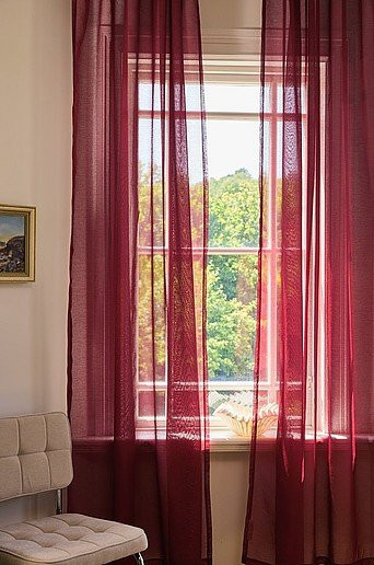 Jotex ALBA Voile-Gardine im 2er-Pack, Rot, Transparent, Polyester - Bild 1