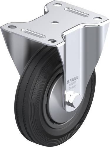 Blickle Bockrolle B-VPP 160R-FA in Schwarz und Silber, Rad-Durchmesser: 160 mm, Tragfähigkeit: 135 kg - Bild 1