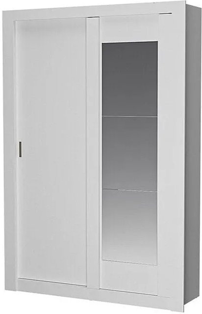 Vente-unique Kleiderschrank Petteri Weiß mit Schiebetüren und Spiegel, Breite: 152,4 cm - Bild 1