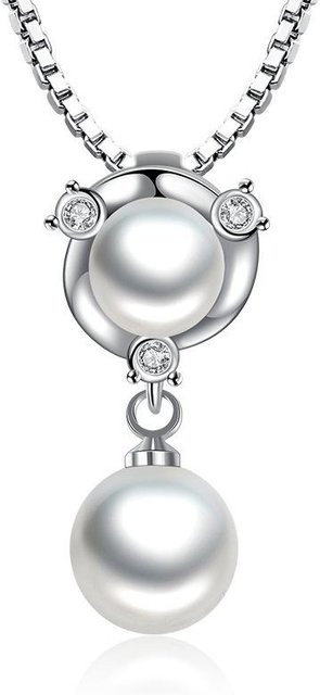 Lucky Star Jewelry Perlenkette Anhänger, Silber, Messing, Zirkonia, Perle, Damen - Bild 1