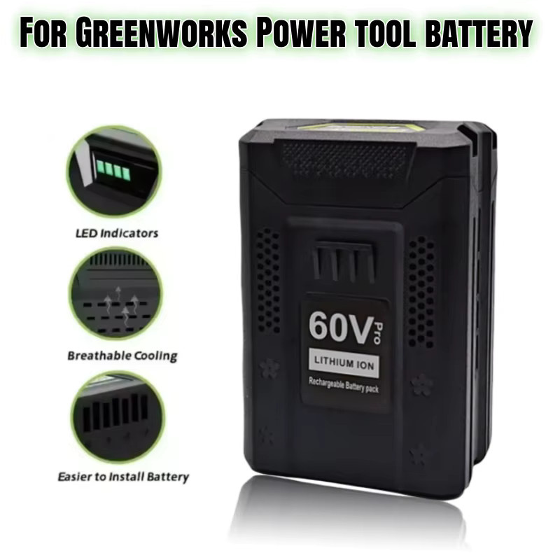 Greenworks 60V Elektrowerkzeug-Akku 8000mAh Schwarz BLF442 CSC404 CSF401 CSF405 82CS27 82CS34 82BH22 82BD250 - Bild 2