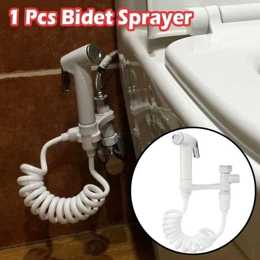 Multifunktions Bidet Set mit Duschsprayer und Schlauch für das Badezimmer in Weiß Matt - Bild 2