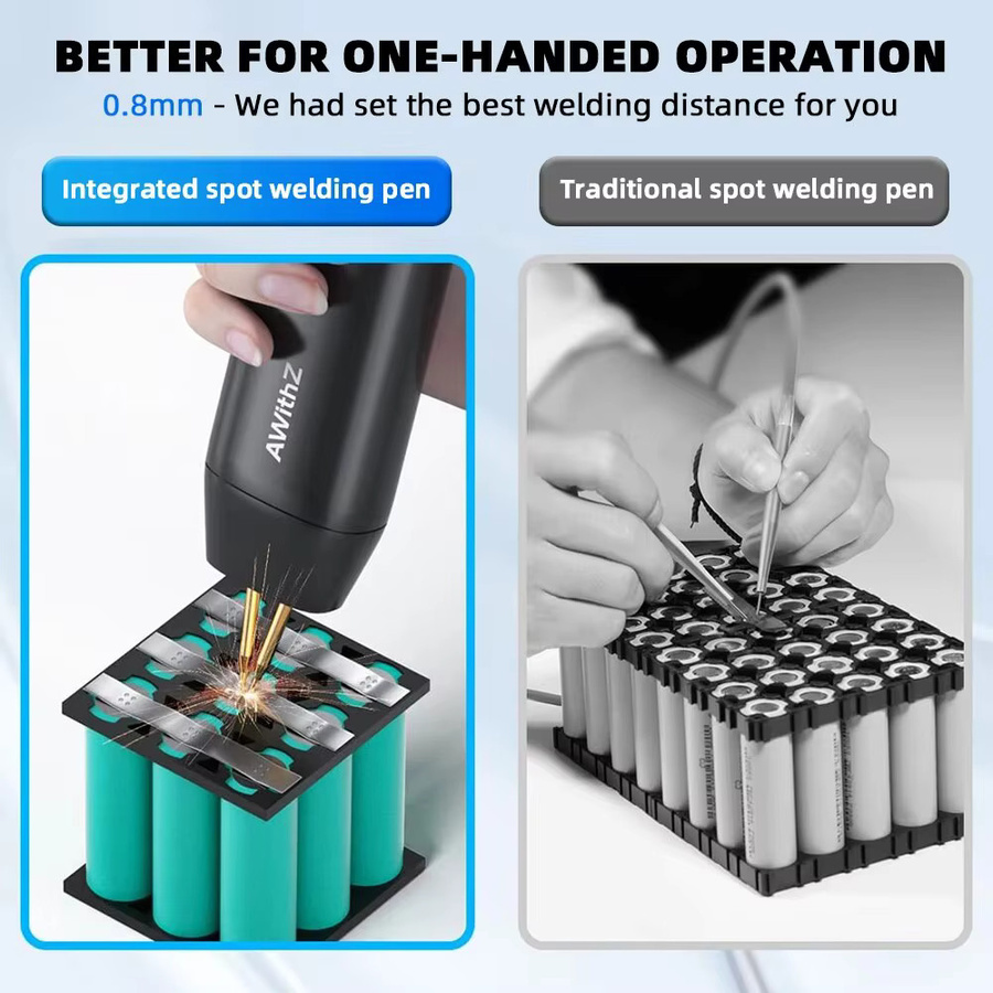 AWithZ H1 11-Gang Präzisions-Punktschweißgerät in Schwarz für 18650/21700 Lithium-Batterien und Reinnickel - Bild 3