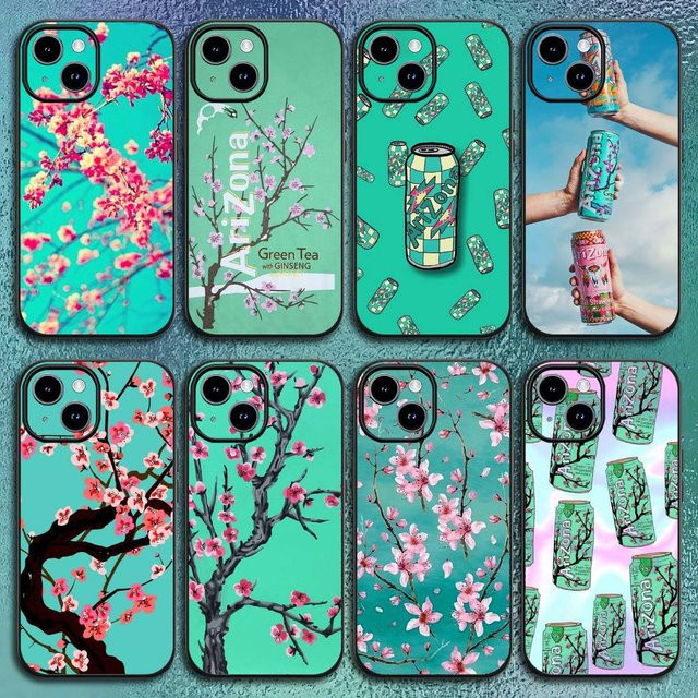 Vaporwave Arizona Iced Tea Handyhülle für iPhone 12 bis 16 Pro Max Plus in Schwarz und Multicolour als Softshell-Schutz - Bild 1