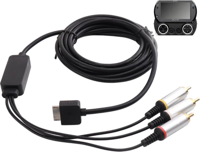 OULLX AV-Kabel für PSP GO Konsole mit HDMI und RCA Anschluss, Stereo-Verbindungskabel in Schwarz - Bild 1