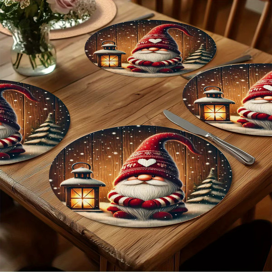 VIKAMA 4-teiliges Weihnachts-Elfen-Tischset für Feiertags-Tischdekoration und Familienfeiern - Bild 2