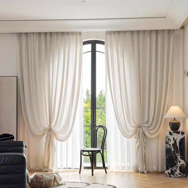 Moderne halbtransparente Voile-Vorhänge in Black Ant als Sichtschutz und Lichtfilter für Wohnzimmer, Schlafzimmer oder Küche, Breite: 107 cm, Höhe: 160 cm - Bild 5