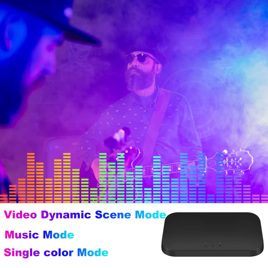 FOXONEER Smart Ambient TV LED Hintergrundbeleuchtung Kit mit Sync Box für 4K HDMI 2.1, RGB Multicolour LED Streifen mit WiFi, Alexa und Google Assistant Steuerung - Bild 4