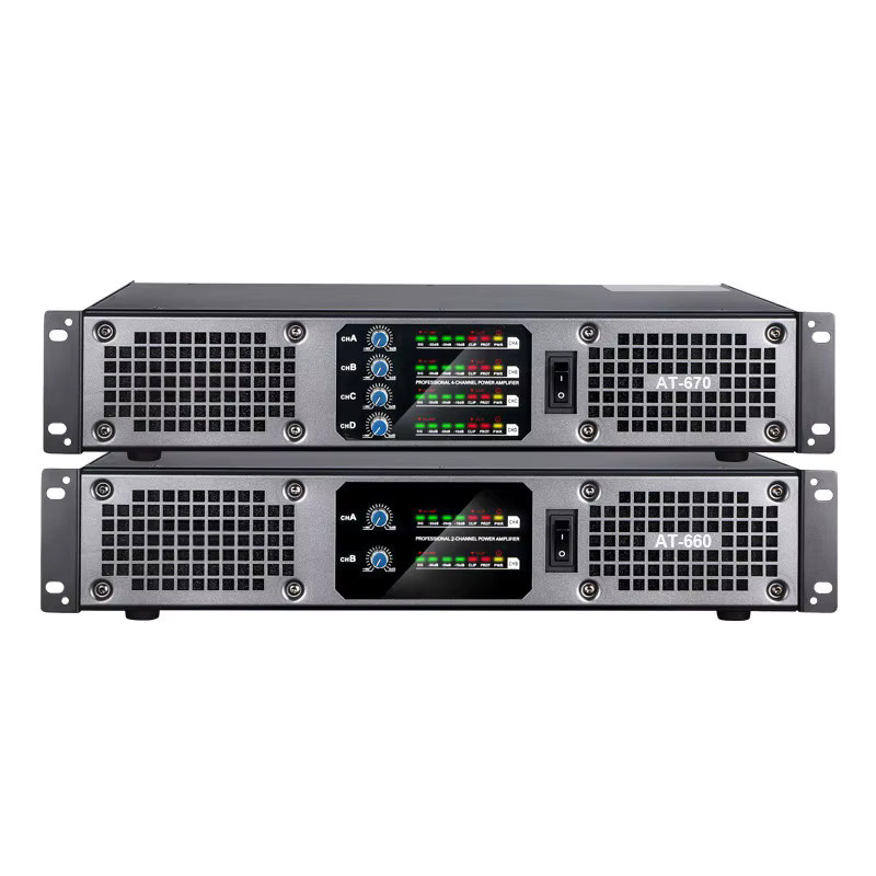 GZWENJIE Professioneller Digitaler Leistungsverstärker 2/4 Kanal in Schwarz mit 1100/2000W Leistung - Bild 3