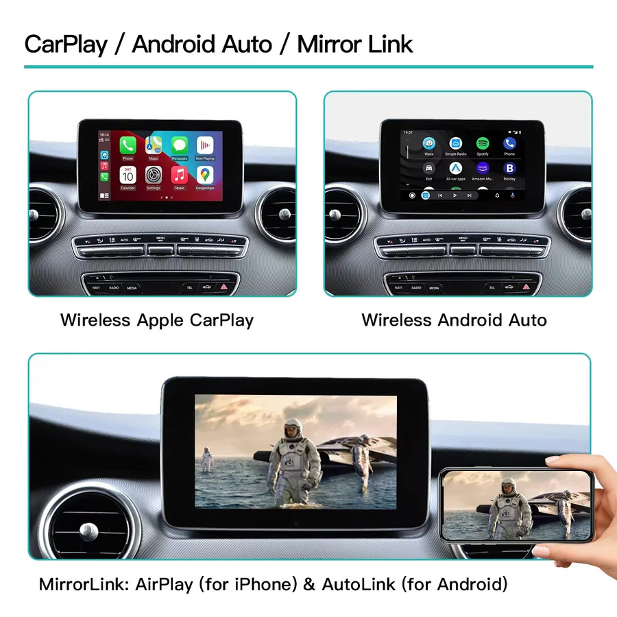 AUTOABC Drahtloses CarPlay und Android Auto Interface für Mercedes Benz V-Klasse W447 (2014–2018), Vito, Viano mit NTG5.0, inklusive Mirror Link und AirPlay - Bild 3