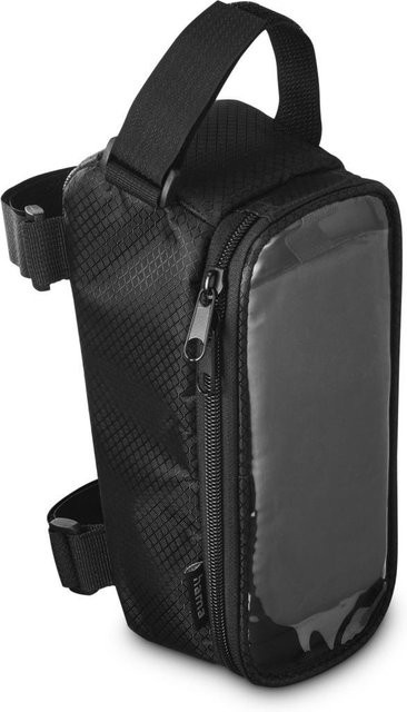 Hama Fahrrad-Rahmentasche mit durchsichtigem Handy-Fach für das Oberrohr, Schwarz - Bild 1