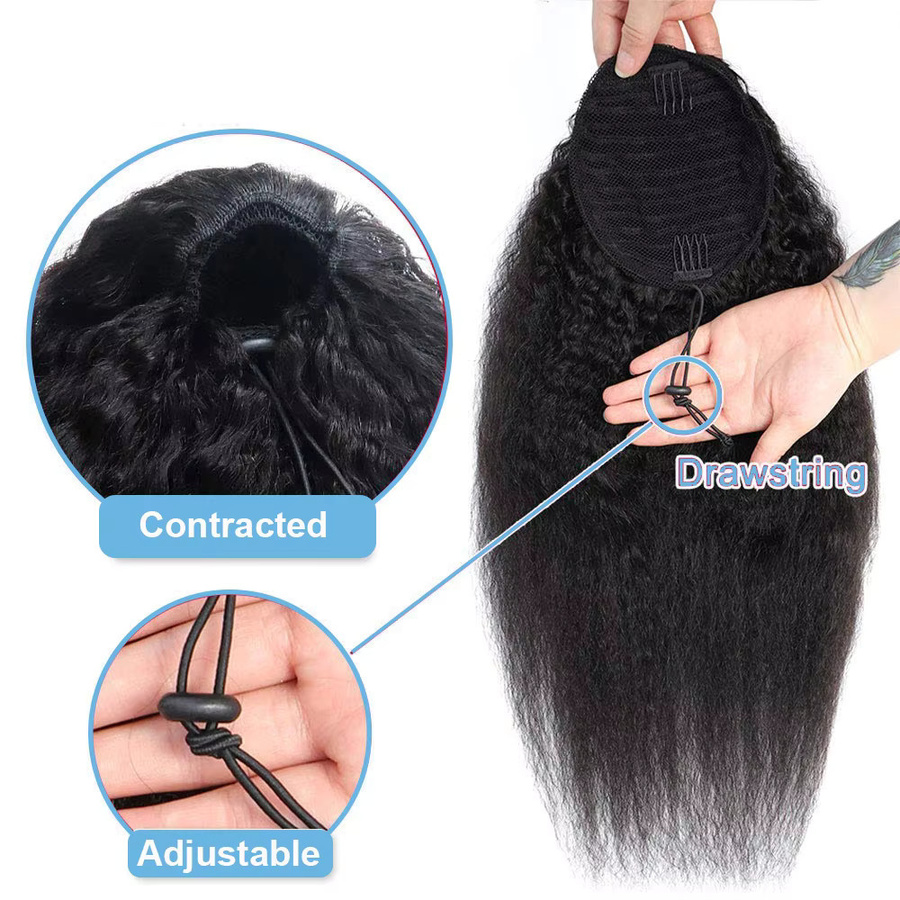 Happy Monday Haarextension Pferdeschwanz, 100 % Echthaar, Schwarz 1b, 100 g, Damen - Bild 4